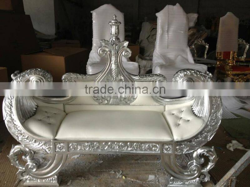 Miller gold color bride and groom royal wedding chair