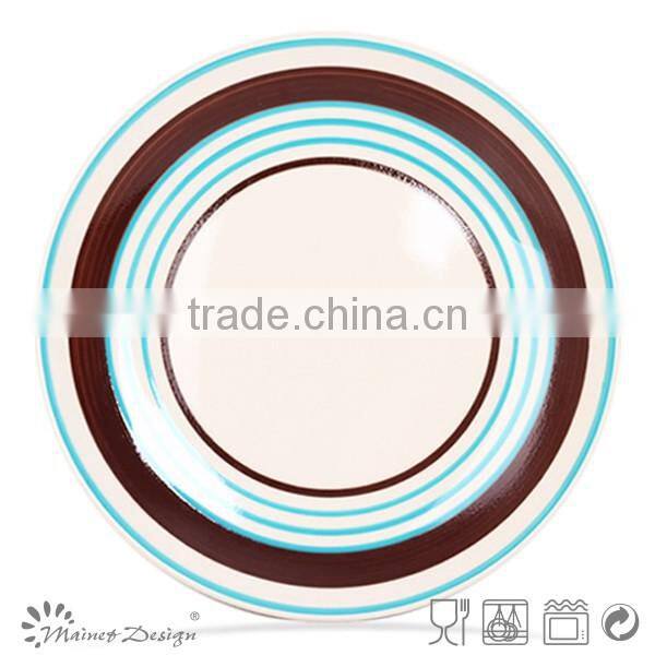 cheap colorful stripe ceramic handpaited plate and dish