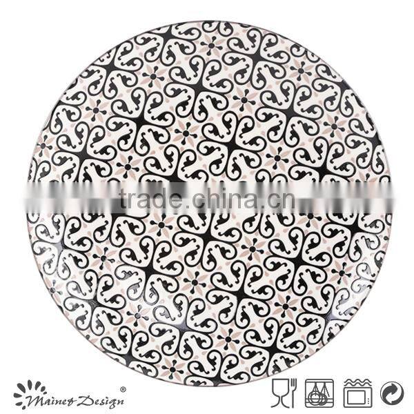 Ceramic stoneware pad printing dinner plate