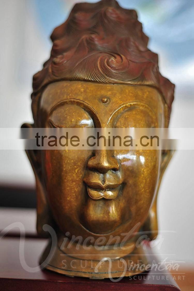 outdoor decoration metal large buddha head statues for sale
