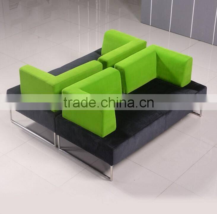 modeling high fashion project furniture modern colorful backrest sofa chair hotel lobby apple green fabric divan sofa