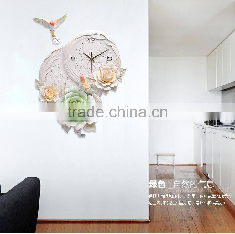 M11A Momoda Living room Creative modern hanging fancy elegant 3D flower wall clock quiet quartz decoration large wall clock