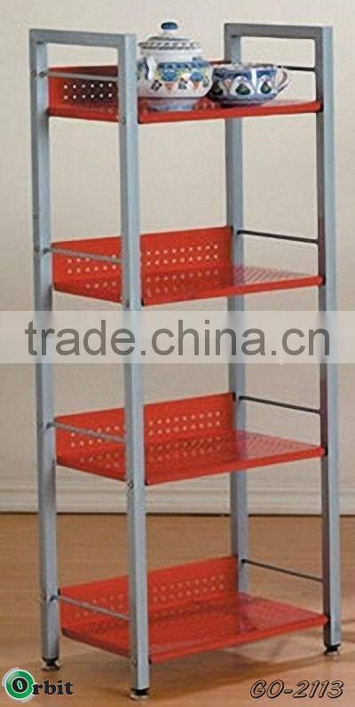 Durable adjustable book display stand, storage rack, metal magazine shelf