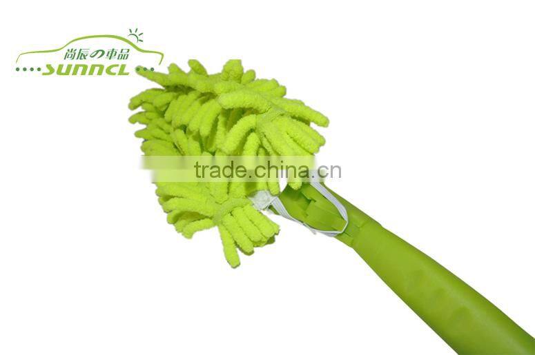 Folding 100% Polyester Chenille Car Brush , Microfiber Car Cleaning Brush