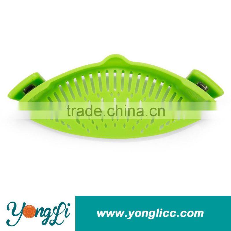Kitchen Pan Strainer Snap'n Strain Clip-on Silicone Pasta for Draining Liquid