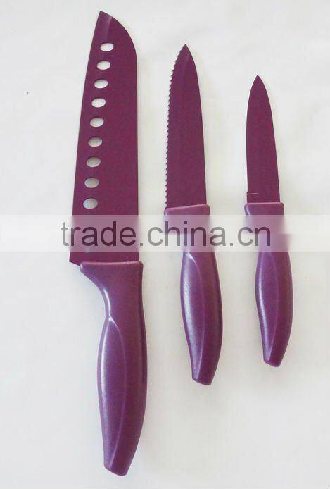 3pcs Ilaflon knife set with ABS handle
