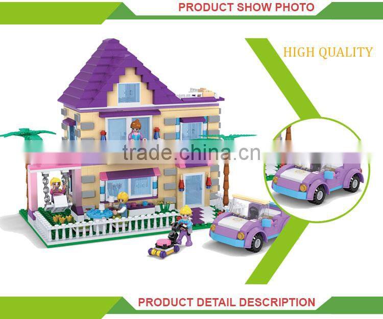 Intelligence kids play building blocks my happy family house toy