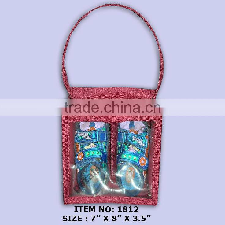 Jute Screen Printing Double Bottle Wine Carry Bag