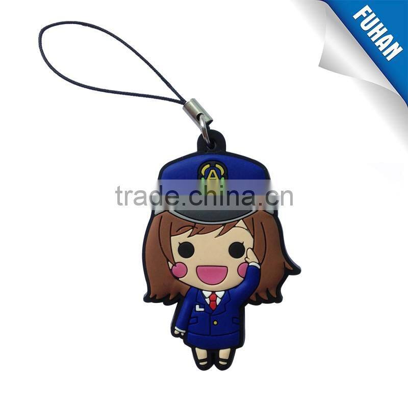 Lovely Cartoon Soft PVC Rubber Label Keychain