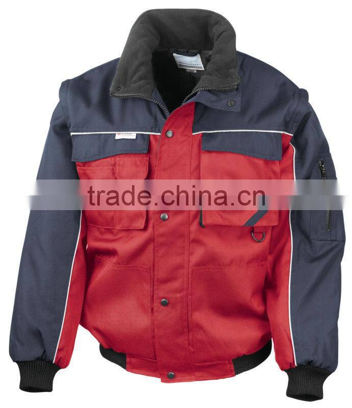 Canvas fabric Multifunctional work jacket Durable windproof and showerproof with a fleece lined jacket