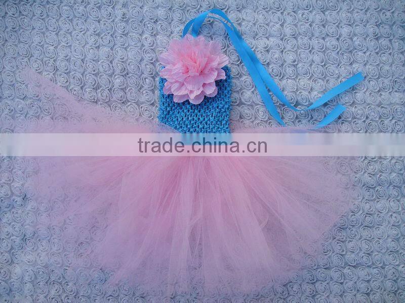 hot sale ballet tutus for sale/ crochet top tutus with flower/girls pettiskirt dress birthday party dress tutu wholesale