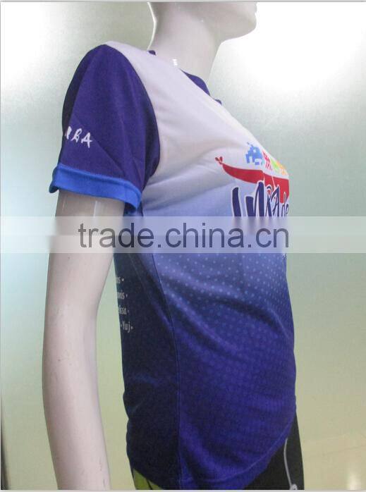 100% polyester mesh womens running short sleeve shirt with OEM brands