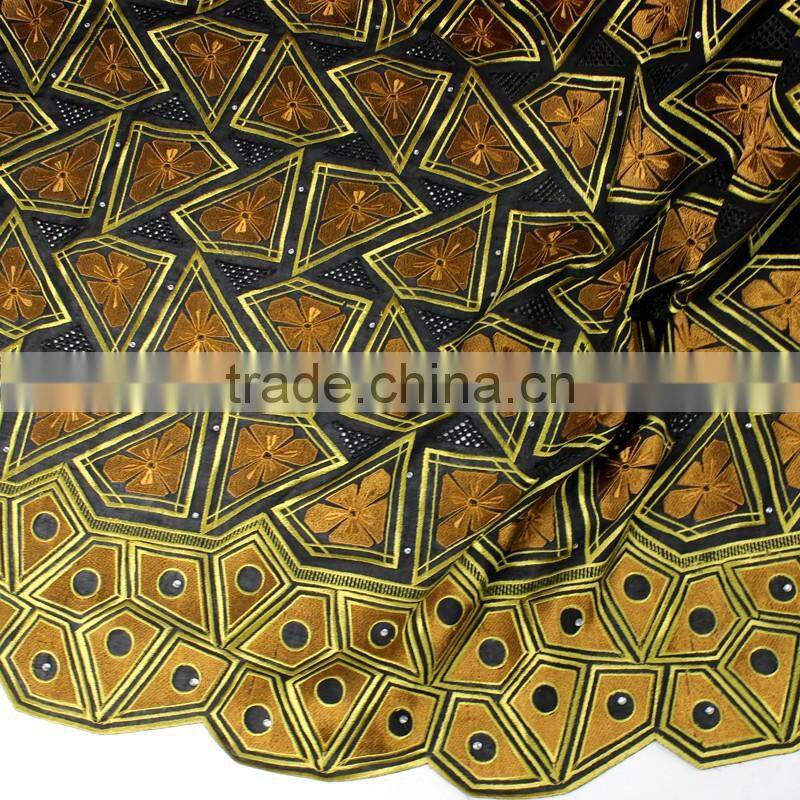 African Fashion Embroidery Lace SL03003-2 New Design Beaded Swiss Voile Lace