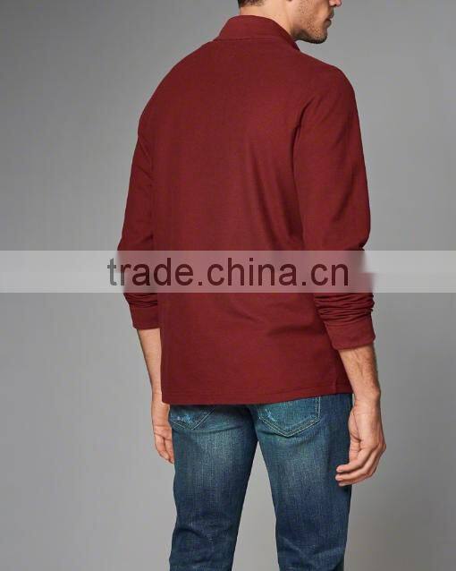 Fashion 100% Cotton Cheap Custom Printed T-shirt long sleeve men plain t shirt tall tee with a quarter zipper Front neckline