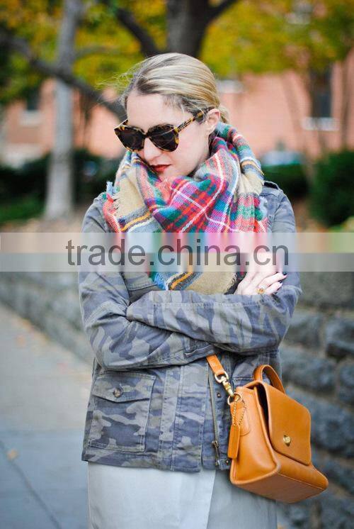 2014 Winter Scarf quality Wool Scarf for Women Women Plaid Shawl