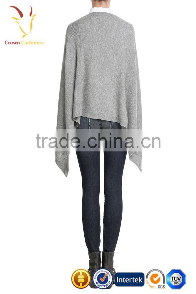 Wholesale Knitted Pure Cashmere Poncho
