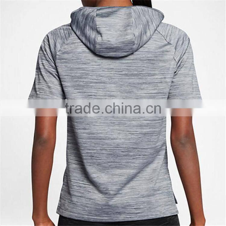 Fashion blank racing shirts wome short sleeve sports t shirts with hood