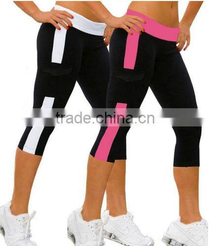 OEM service 3/4 Length tights Stretchable spandex fitness leggings for Yoga, Running
