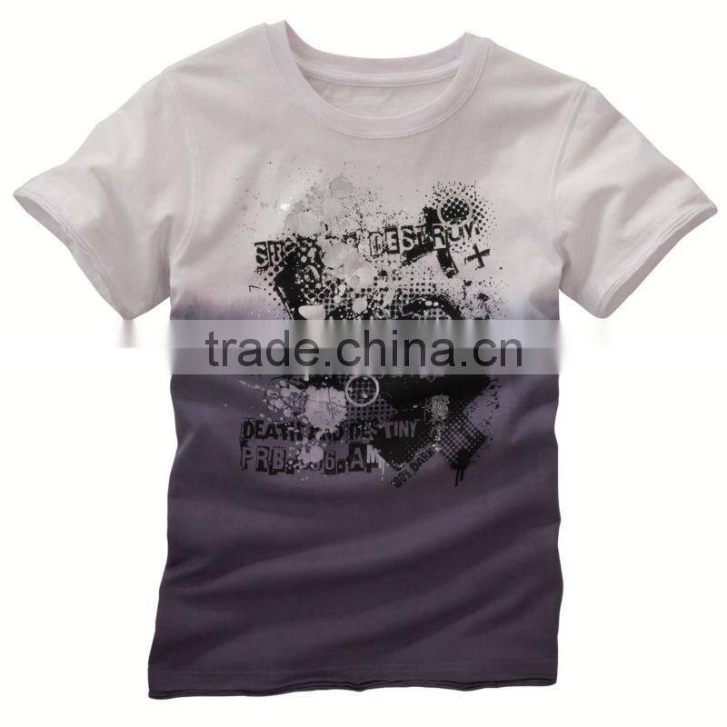 BOYS DIP DYED T SHIRT WITH CUSTOM PRINT