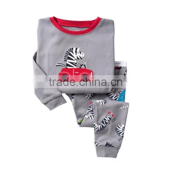 S32655W 2017 New spring autumn children's pajamas suit animal printed pajamas Childrens Sleepwear