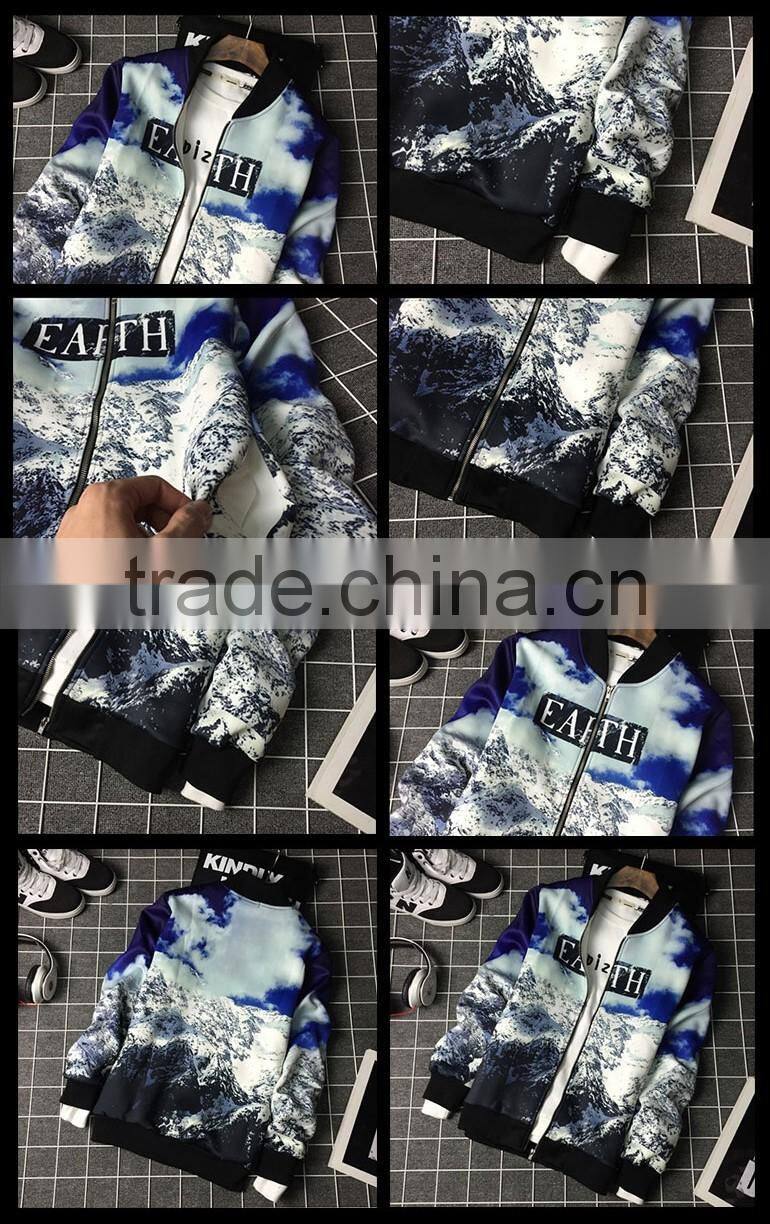 Sublimation City Korean Fashion Sportswear Men Jacket Snow Mountain
