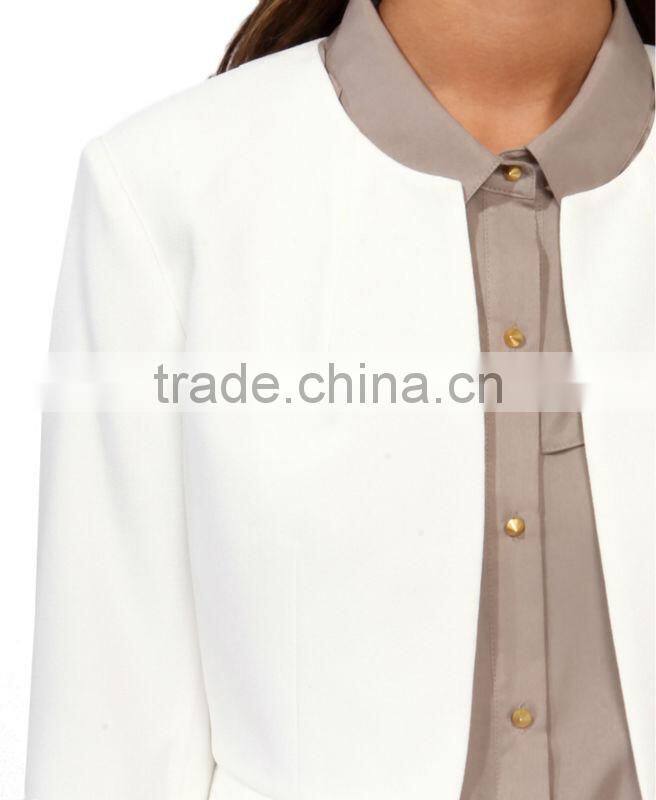 Open Front Peplum Jacket