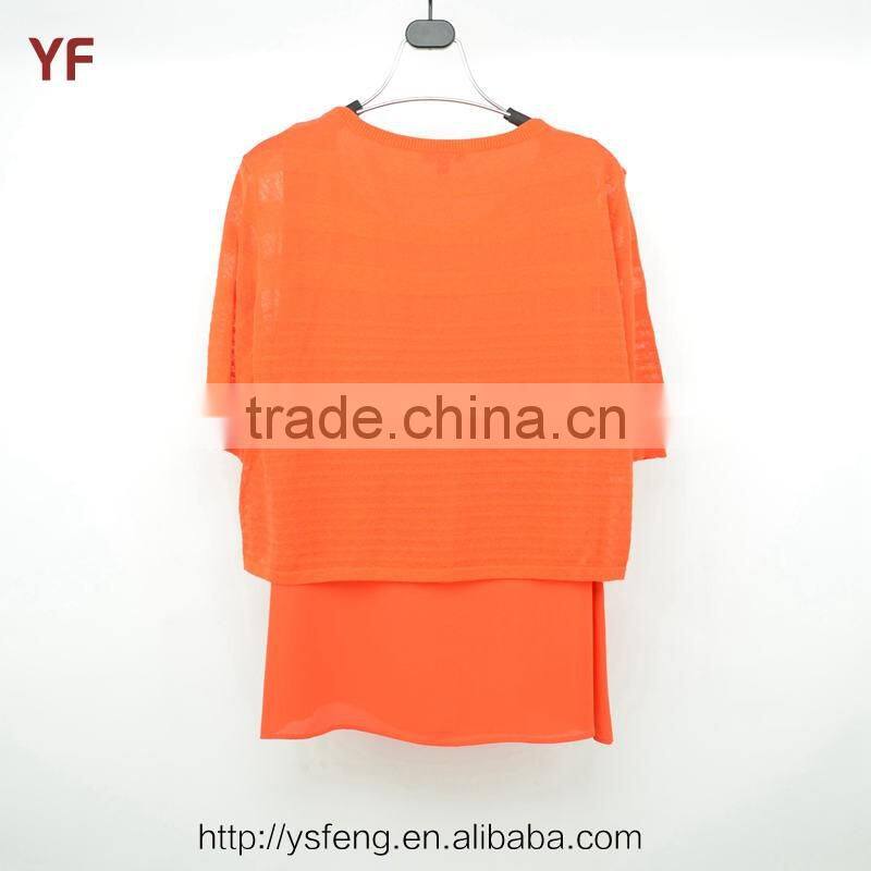 New Half Sleeve Round Neck Design Latest Ladies Fashion sweater