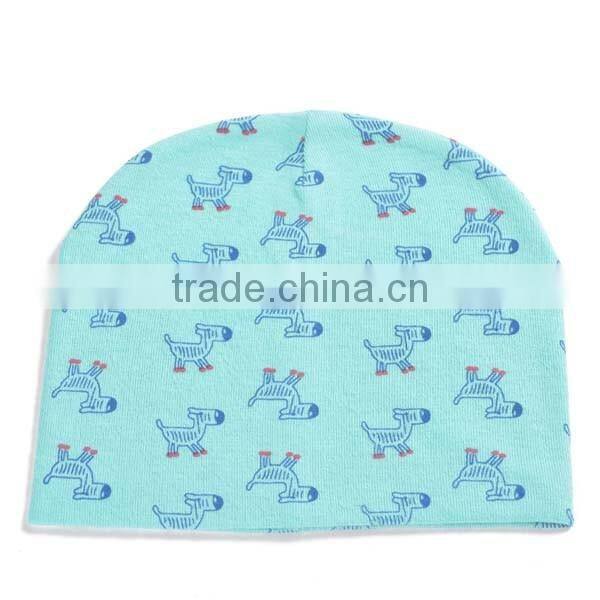 spring&summer korea style 100%cotton cute boys&girls horse pattern baby fancy beanie hat
