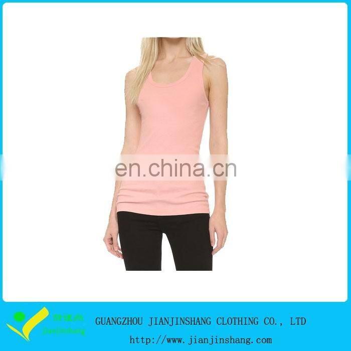 Anti-Bacterial Cation Polyester Blended Womens Pink Sublimation Tank Top