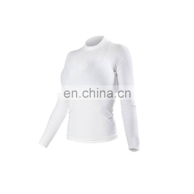 Custom printed women compression shirt rash guard