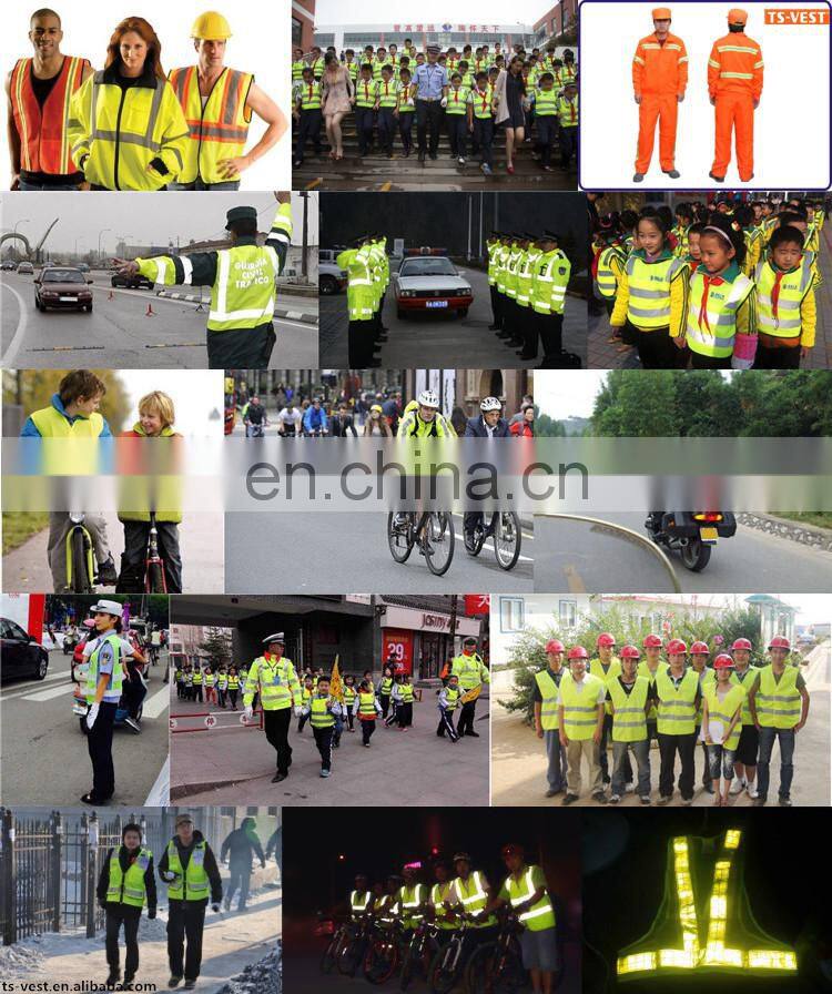 100%Polyester Fluorescent Orange Cheap Workear Mesh Vest with ID Pocket