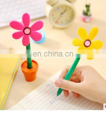 Novelty 5pcs/lot Cute Flower Pot Ballpoint Pens Lovely Sunflower Students Stationery Pen Creative School Supplies Kids Gift