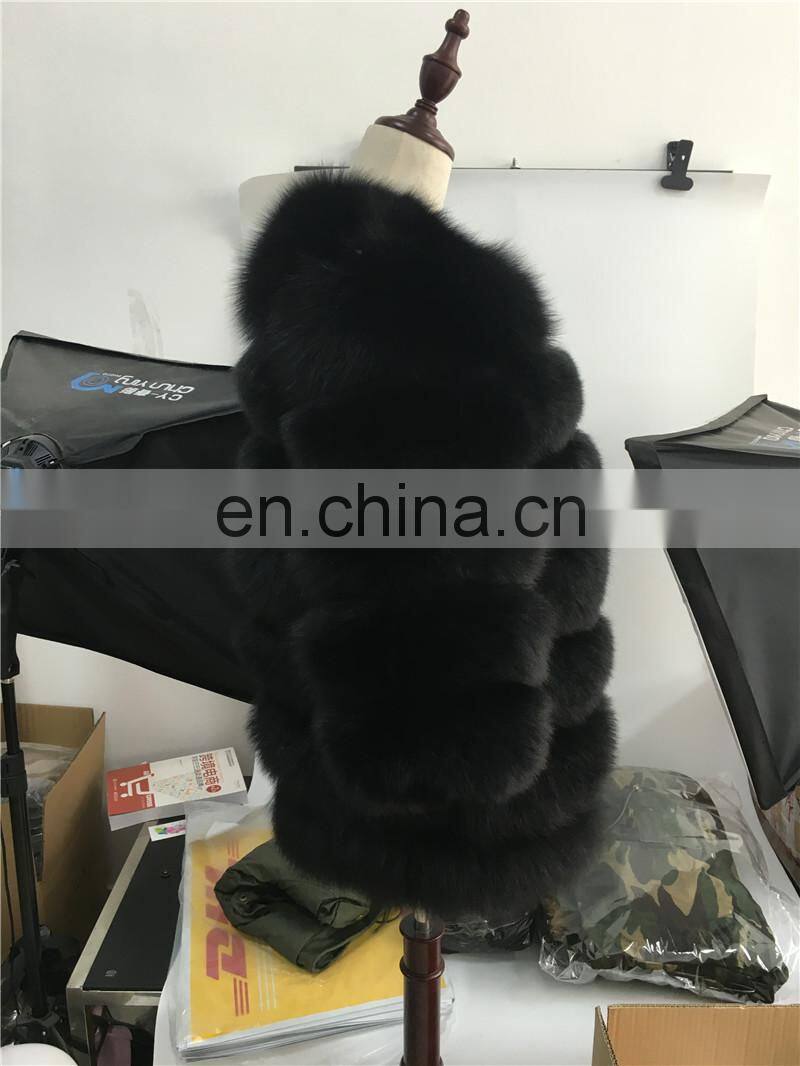 Real Fox Fur Jacket Fashionable Dyed Colour Real Fur Coat Wholesale