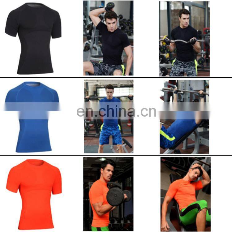 Breathable comfortable man sports tight workout exercise fitness shirt clothing