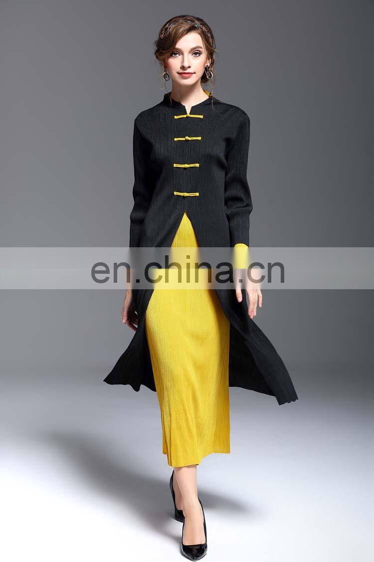 2017 casual style ladies two tone color blocked dress
