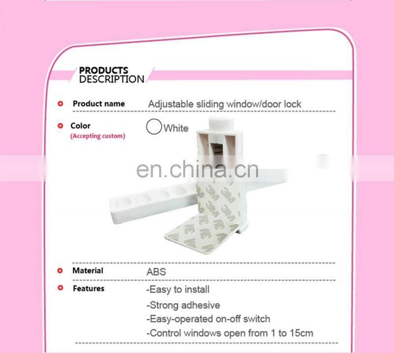 Adjustable adhesive easy baby and child safety window sliding locks