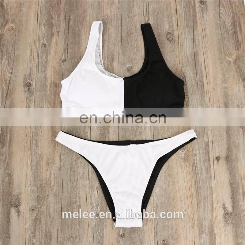 high waist sexy bikini Sexy printing lattice tie Chest pad Thong Beach spa bikinis swimwear women swimsuit biquini swimwear