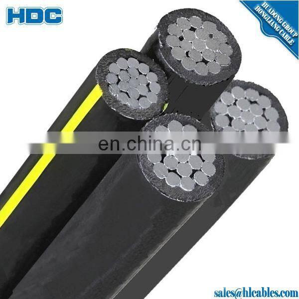 Secondary URD Aluminum alloy Triplex cable 600V Bergen 1/0 AWG XLP insulation factory price
