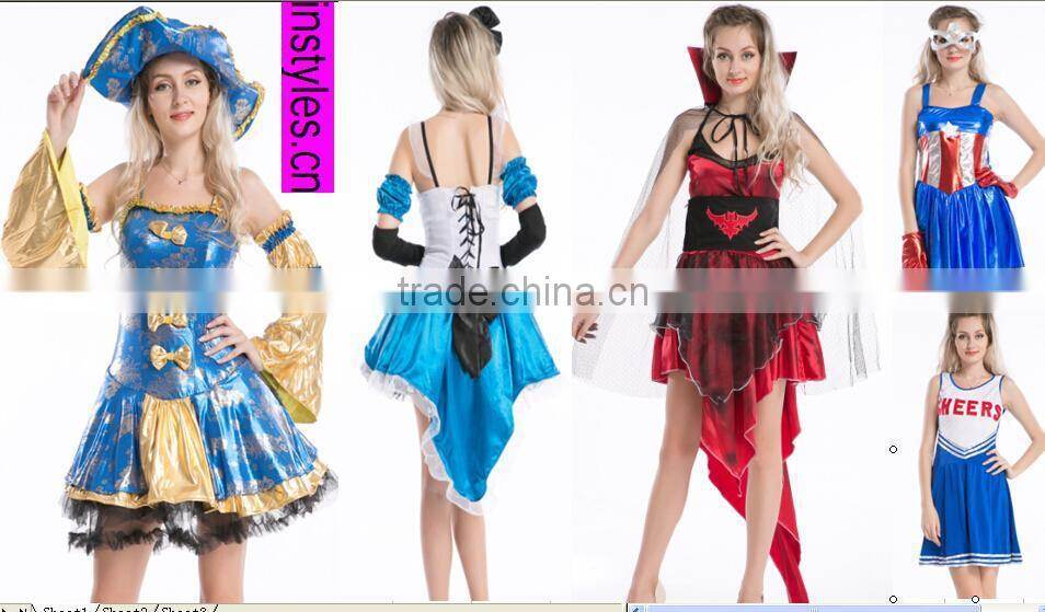 Walson carnival Hot sales halloween costume sexy rockabilly fancy dress