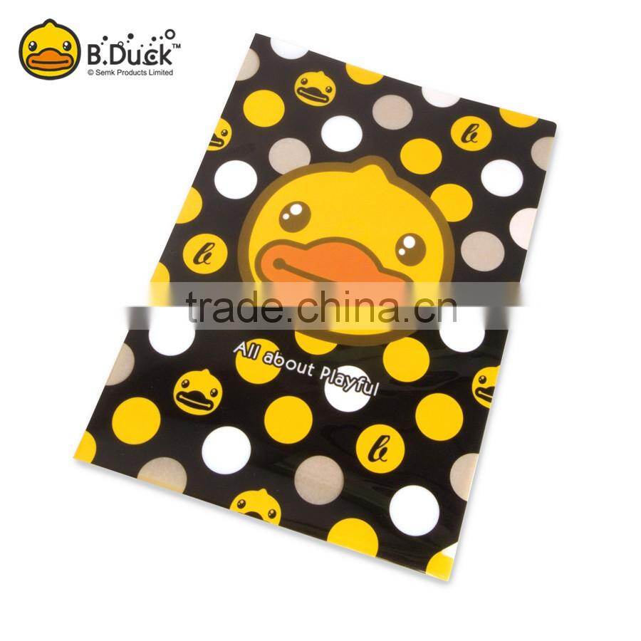 Cute animal printing plastic PP material hanging hard cover paper file folder