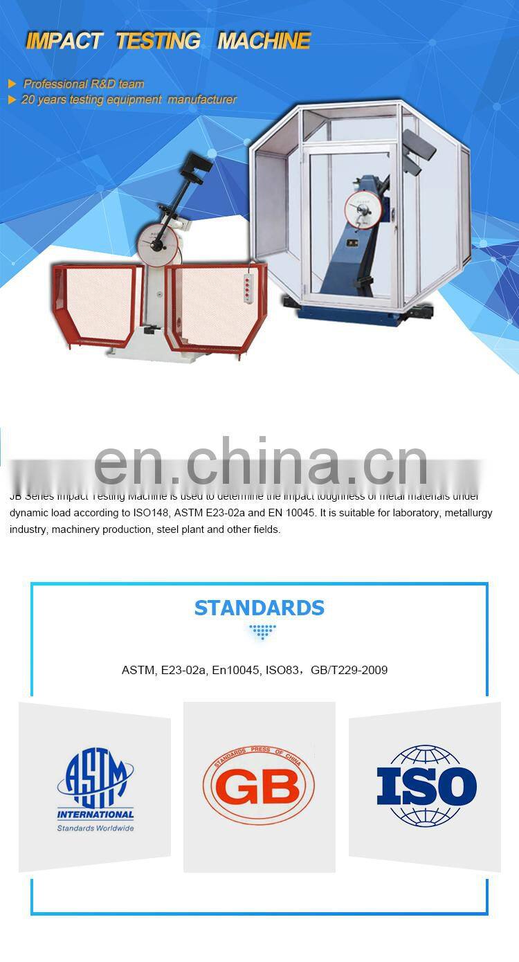 Multifunctional 300j charpy testing machine 500j pendulum impact tester -60c cooling bath with high quality