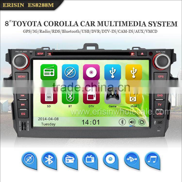 Erisin ES8288M 8" Toyota Corolla 2 Din Car Muiltmedia System with GPS