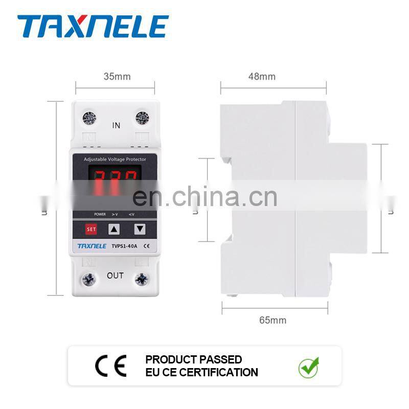 Digital Voltage Protector 40A 60A din rail Adjustable Protection Over Under Automatic High Low Voltage Protect relay protective