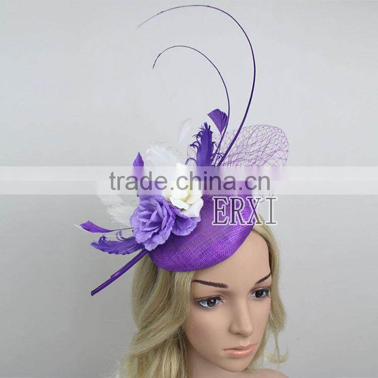 Handmade Fashion Design Sinamay Fabric Hat/Chuch Fascinator Hat For Ladies Manufacturer