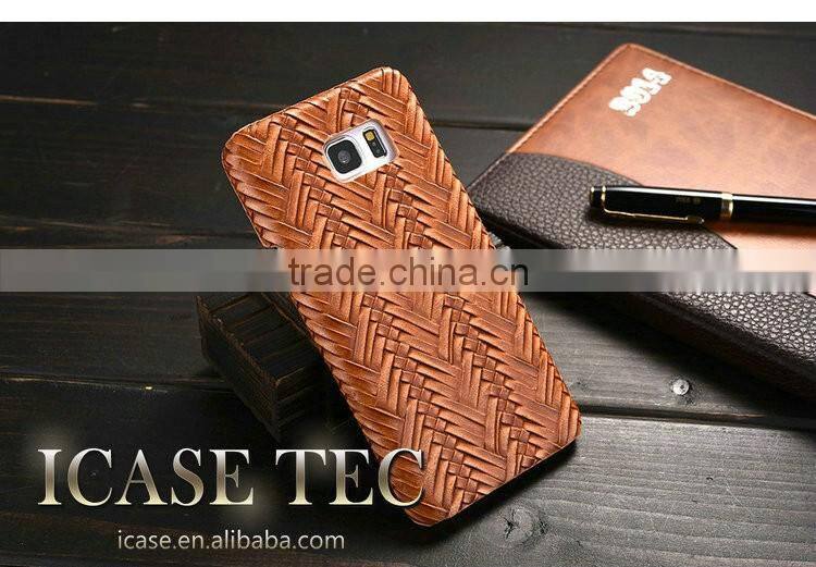 Newest Phone Case for Samsung Galaxy S6 Edge, High Quality Weave Pattern PU Leather Phone Cover for Samsung Galaxy S6 Edge Plus