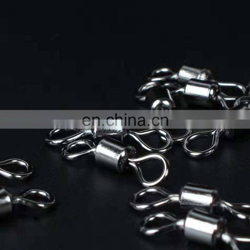 Stainless steel black nickle rolling fishing swivel snap