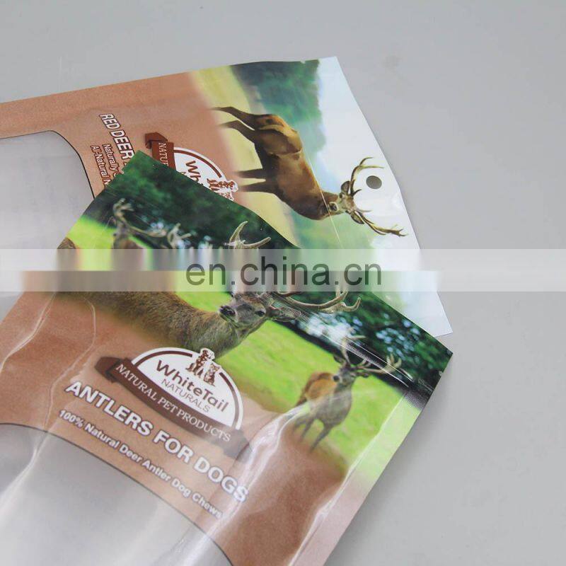 Customized food packaging bag composite zipper stand up pet food packaging bag