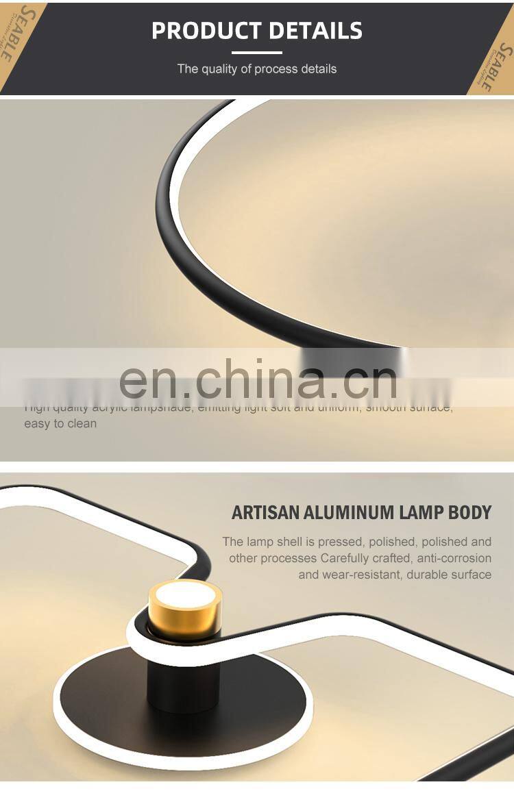 Unique Style Fashion Decoration Home Cafe Shop Aluminum Black Modern LED Indoor Ceiling Lamp