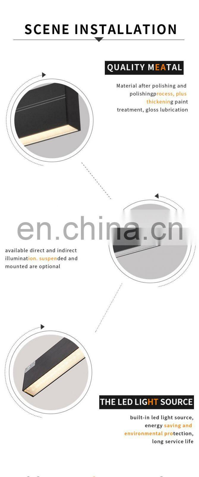 HUAYI High Quality Office Light 20w 30w 36w 50w Recessed Led Linear Light Trunking System Linear Supermarket Pendant Light