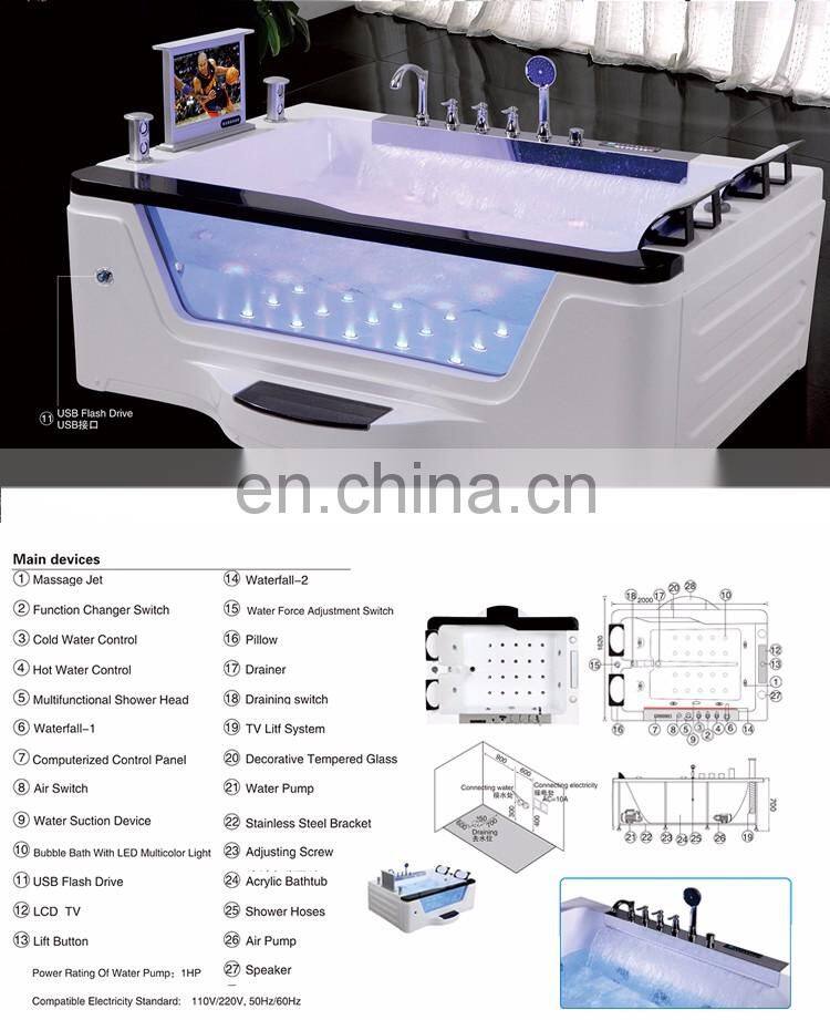 cheap acrylic glass whirlpool bathtub poland